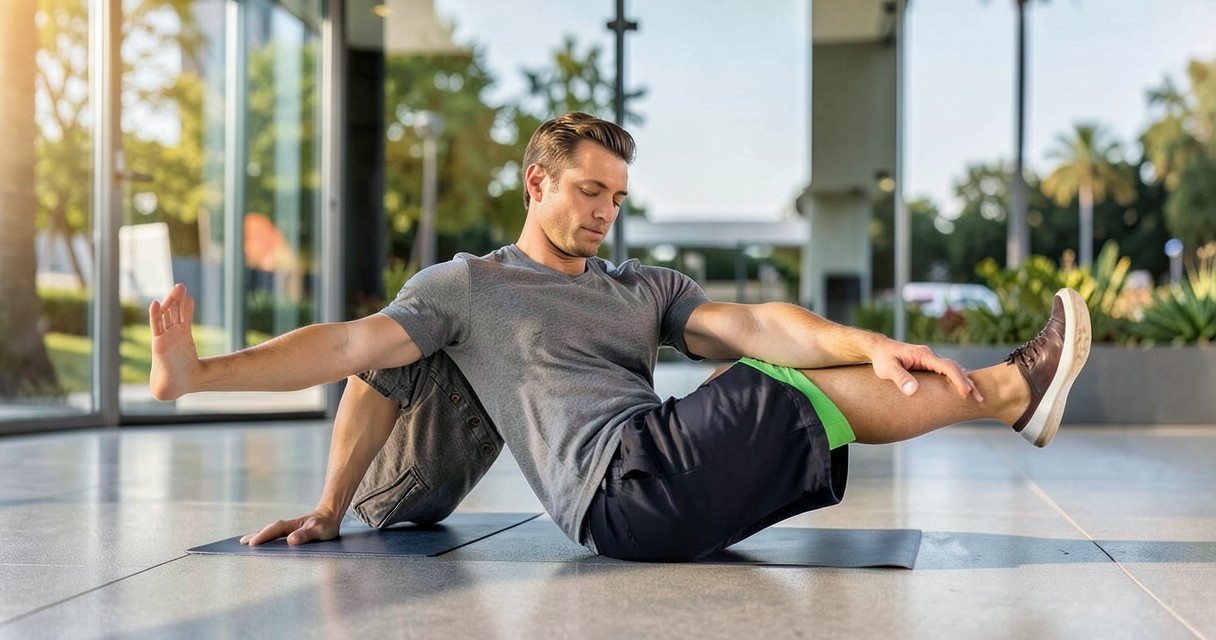 Stretching serale dolce per articolazioni — Esercizi di stretching per le ginocchia