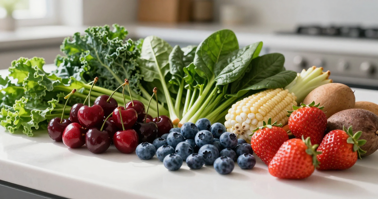 Alimentazione per ridurre infiammazioni articolari — Frutta e verdura: antiossidanti naturali Alimentazione per ridurre infiammazioni articolari — Frutta e verdura: antiossidanti naturali